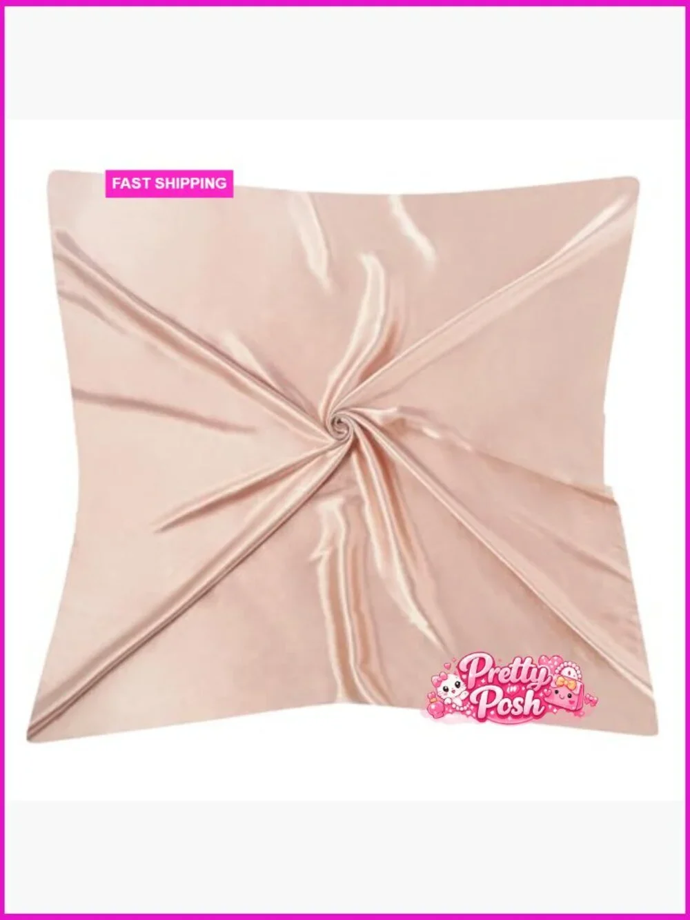 Large Square Satin Head Scarf Set - 3Pcs Silk Like Polyester Scarves